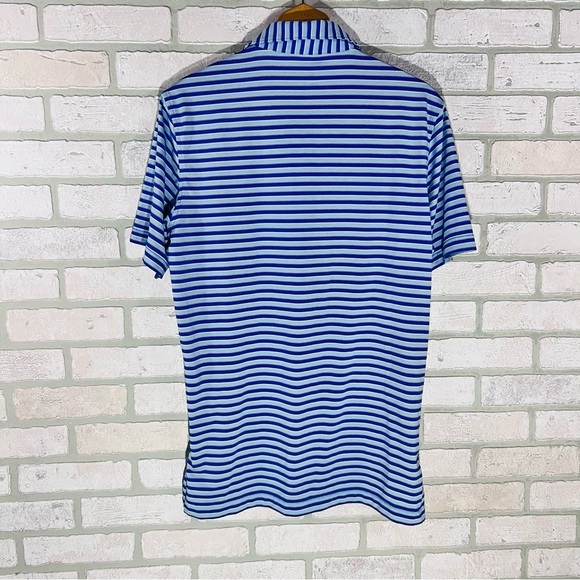 Peter Millar Summer Comfort Blue Striped Short Sleeve Polo Shirt Size S - Picture 4 of 7